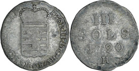 Luxembourg - Joseph II (1780-1790) - 3 sols 1790 (Gunzburg)

TB

KM#16

 Ar ; 1.99 gr ; 20 mm