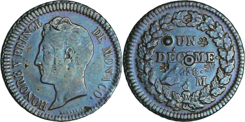 Monaco - Honoré V (1819-1841) - Décime 1838 MC

TTB+

A/ HONORE V PRINCE DE ...