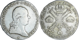 Pays-Bas autrichien - Léopold II (1790-1792) - Couronne 1792 H (Gunzburg)

TB

Dav.1175-KM#42

 Ar ; 28.05 gr ; 40 mm