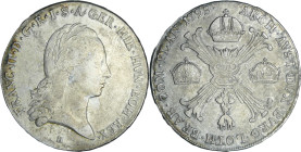 Pays-Bas autrichien - Léopold II (1790-1792) - Couronne 1795 H (Gunzburg)

TB+

Dav.1175-KM#42

 Ar ; 29.04 gr ; 40 mm
