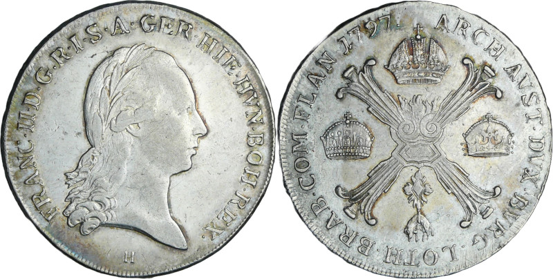 Pays-Bas autrichien - Léopold II (1790-1792) - Couronne 1797 H (Gunzburg)

TTB...