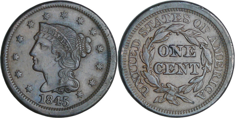 United States of Amirica - Cent "Classic Head" 1845

TTB+

KM#67

 Cu ; 10...
