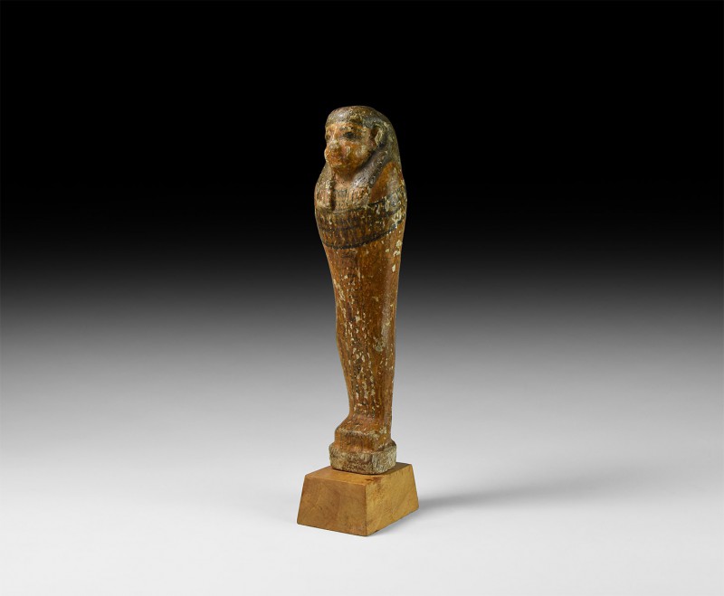 Egyptian Wooden Shabti
New Kingdom, 1550-1070 BC. A wooden Ptah-Sokar-Osiris fi...