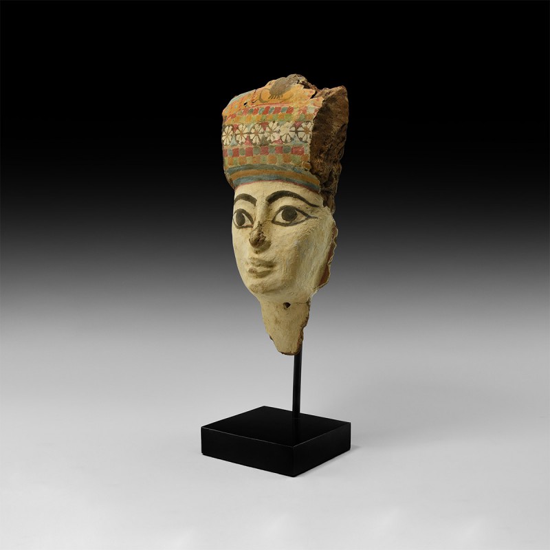 Egyptian Polychrome Wooden Face Mask
Roman Period, 1st century BC-2nd century A...