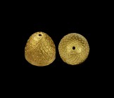 Scythian Gold Decorated Ritual Vessel
4th century BC. A superb and highly evocative ritual gold vessel of conical shape, hand beaten from a single sh...