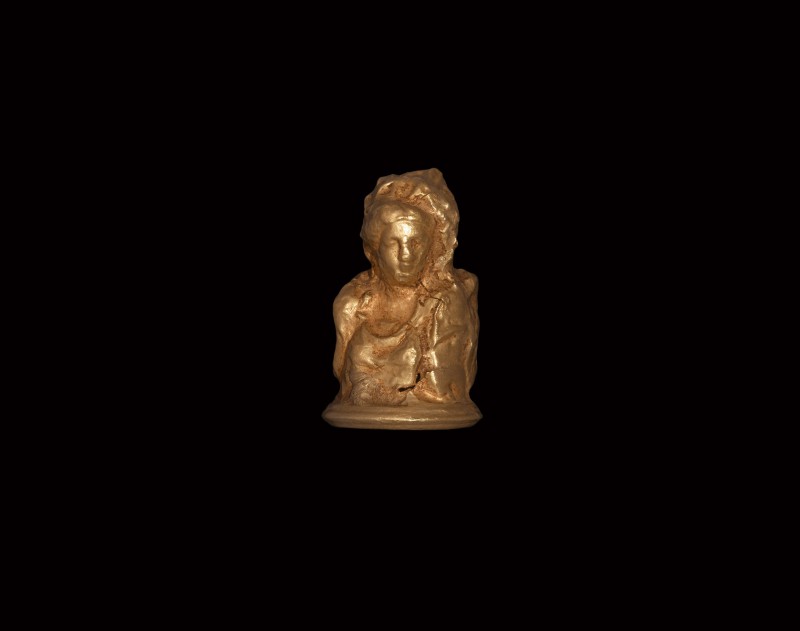 Greek Hellenistic Gold Bust of a Goddess
4th-2nd century BC. A hollow-formed go...