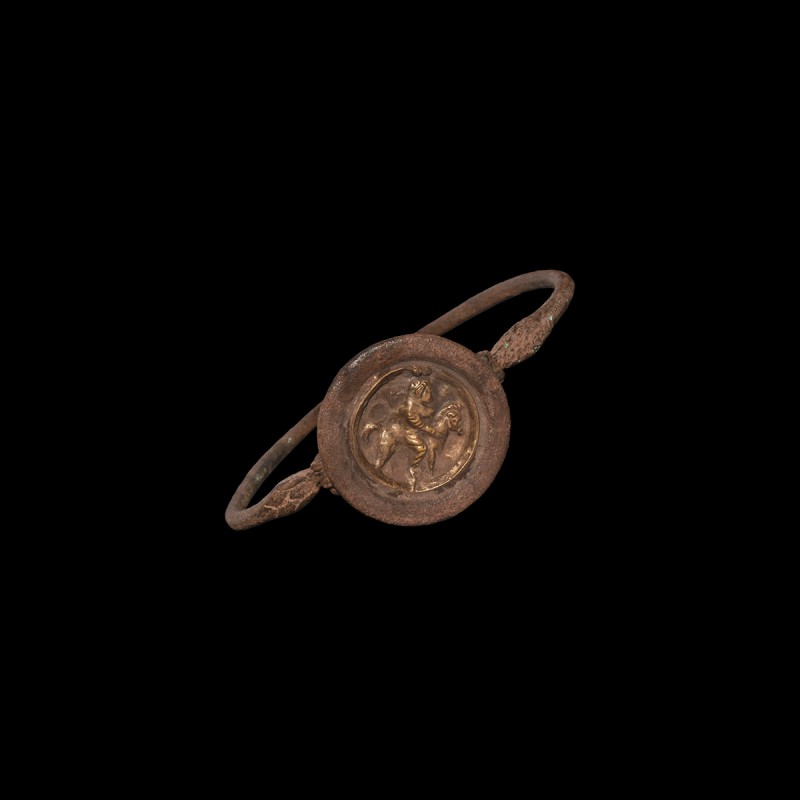 Parthian Bracelet with Gold Appliqué
3rd century BC-2nd century AD. A ferrous r...