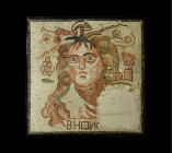 Roman Bacchus Mosaic Panel
3rd-4th century AD. A substantial mosaic panel depicting Bacchus (Greek Dionysus) god of agriculture, wine and fertility, ...