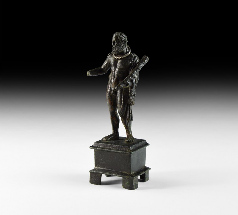 Roman Hercules with Silver Torc Statuette
2nd century AD. A bronze figure of He...