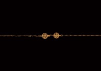 Roman Gold Chain with Beads
2nd-3rd century AD. A gold necklace section including twisted wire links, glass beads, hook-and-eye closure with two twis...