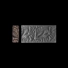 Western Asiatic Mitannian Cylinder Seal with Winged Quadrupeds
Mid 17th-early 13th century BC. A lapis lazuli cylinder seal with winged stag, trampli...
