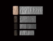 Western Asiatic Cylinder Seal Collection
3rd millennium BC and later. A mixed group of haematite, calcite and other cylinder seals with figural and g...