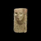 Western Asiatic South Arabian Inscribed Stele
2nd century BC-1st century AD. A rectangular limestone stele with carved male face of a dignitary and s...