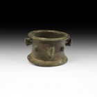 Western Asiatic Bactrian Vessel with Bulls' Heads
2nd millennium BC. A substantial bronze mortar comprising a tubular body with two flanges to the ri...