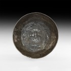 Western Asiatic Sogdian Silver Bowl with Animals
2nd-4th century AD. A sheet-silver shallow bowl with chamfered rim, central repoussé panel with rim ...