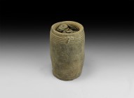 Far Eastern Hoard of Cash Coins in Vase
Circa 12th century AD. A complete and intact hoard of cast bronze coins in its original ceramic container; es...