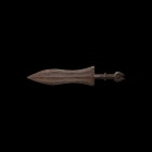Roman Pugio Dagger
1st century BC-1st century AD. An iron pugio military dagger comprising a rigid two-edged blade with median waist and three corrug...