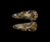 British Mesolithic Handaxe
30000-15000 years BP. A large and well-formed bifacial axe with pointed butt and convex cutting edge, of heavy cross-secti...