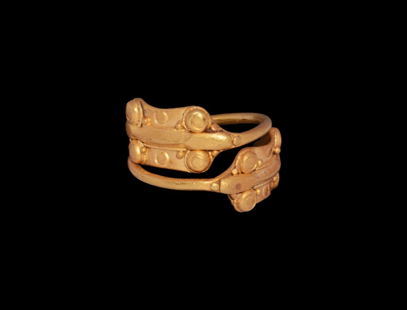 Iron Age Celtic Gold Ring with Snake-Head Terminals
2nd century BC-1st century ...