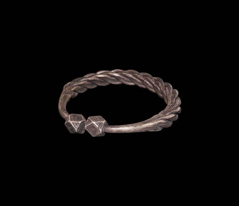 Viking Silver Plaited bracelet
9th-11th century AD. A large silver penannular b...