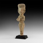 Cypro-Phoenician Monumental Female Statuette
1st millennium BC. A terracotta statuette of a standing nude female with left hand resting on the midrif...
