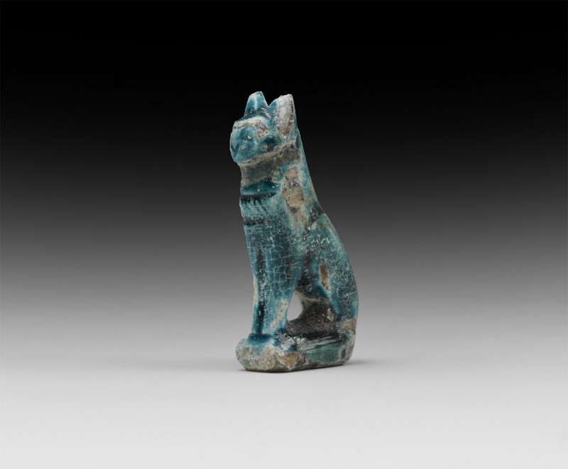 Egyptian Bastet Amulet
Third Intermediate Period, 1069-702 BC. A glazed composi...