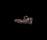 Roman Phallic Pendant
1st century BC-1st century AD. A bronze pendant of a phallus with loop to the rear. 16.5 grams, 4cm (1 1/2"). Property of a gen...