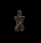 Roman Phallic Pendant
1st century BC-1st century AD. A bronze pendant of male genitals with pierced lug above. Cf. Rolland, H. Bronzes Antiques de Ha...