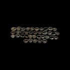 Roman to Post Medieval Ring Collection
1st-19th century AD. A large collection of bronze rings, most with decorative engraved bezels. 120 grams total...