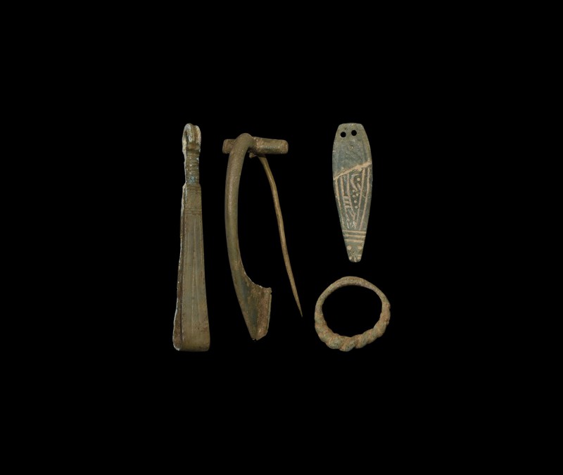 Roman to Saxon Artefact Collection
1st-9th century AD. A mixed bronze group com...
