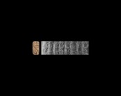 Western Asiatic Babylonian Cylinder Seal with Birds
11th-8th century BC. An agate cylinder seal with intaglio bird and tree motif. 4.94 grams, 22mm (...