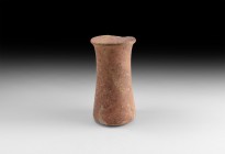 Western Asiatic Proto-Bactrian Pink Pillar Idol
Late 3rd-early 2nd millennium BC. A pink mottled brecciated limestone columnar idol with flared base,...