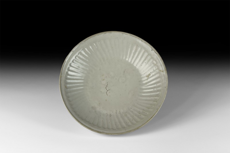 Chinese Longquan Celadon Glazed Shallow Dish
Yuan-Ming Dynasty, 1279-1644 AD. A...