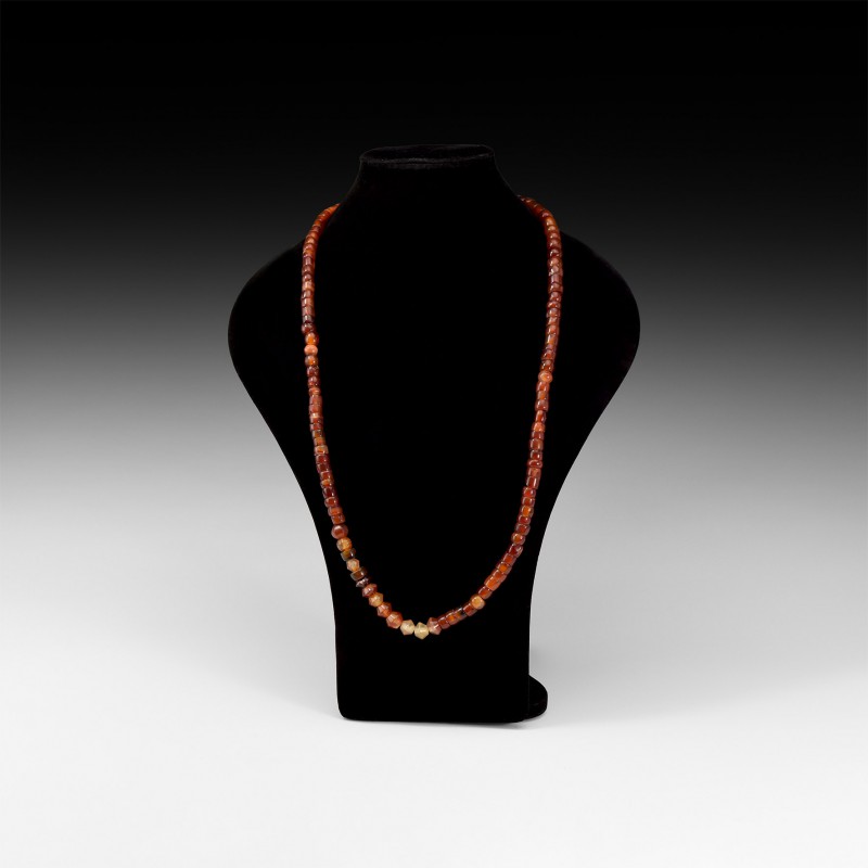 Chinese Carnelian Bead Necklace
18th-19th century AD. A restrung necklace of ca...
