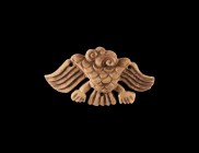 Chinese Bone Spread Eagle Mount
18th-19th century AD. A carved bone mount of an eagle with head turned and wings spread, pierced for attachment. 6.64...