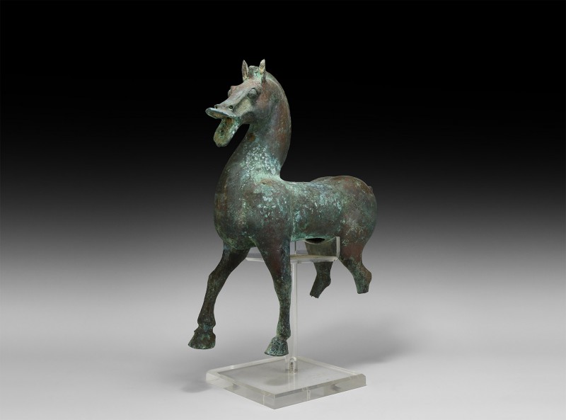 Chinese Han Bronze Statue of a Horse
Han Dynasty, 206 BC-220 AD. A bronze figur...