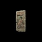 Chinese Northern Wei Buddha Brick
Northern Wei Dynasty, 386-534 AD. A ceramic rectangular brick with high relief figure of Buddha within a recess, st...