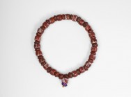 Chinese Carnelian Bead Necklace
18th-19th century AD. A restrung carnelian choker comprising barrel-shaped beads interspersed with biconical beads, c...
