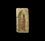 Chinese Brick with Nimbate Figure
Northern Wei Dynasty, 386-534 AD. A rectangular ceramic brick with tongue-shaped recess to the obverse, facing nimb...