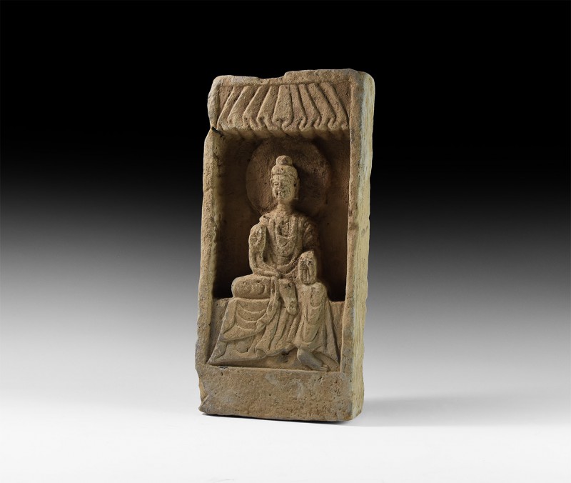 Chinese Northern Wei Brick with Dancer
Northern Wei Dynasty, 386-534 AD. A carv...