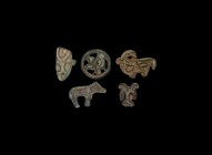 Indus Valley Stamp Seal Collection
Late 3rd-early 2nd millennium BC. A mixed group of bronze seals including three accompanied by typed and signed no...