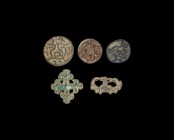 Indus Valley Stamp Seal Collection
Late 3rd-early 2nd millennium BC. A mixed group of bronze seals including two accompanied by typed and signed note...