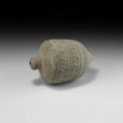 Byzantine 'Greek Fire' Fire Bomb or Hand Grenade
9th-11th century AD. A hollow ceramic vessel with domed top and conical base, intended to be filled ...