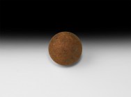 Civil War Iron Cannonball
Mid 17th century AD. A spherical iron shot for a minion (small-bore cannon"). 881 grams, 60mm (2 1/2"). Property of an Esse...