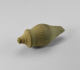 Byzantine 'Greek Fire' Fire Bomb or Hand Grenade
9th-11th century AD. A hollow ceramic piriform vessel with conical top and thick rim decorated with ...