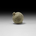 Byzantine 'Greek Fire' Fire Bomb or Hand Grenade
9th-11th century AD. A large hollow ceramic vessel with bulbous body and conical base, intended to b...