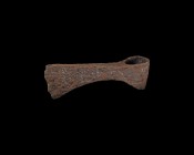 Viking Socketted Axehead
9th-11th century AD. An iron axehead with slightly flared blade and socket, curved edge. Cf. Arbman, H. Birka I: Die Gräber,...