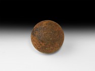 Civil War Iron Cannonball
Mid 17th century AD. A spherical iron shot for a minion or saker (small-bore cannon"). 1.8 kg, 76mm (3"). Property of an Es...