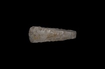 Large Neolithic Scandinavian Thick-Butted Axehead
6th-3rd millennium BC. A substantial square-section flint axehead with flared body, slightly curved...