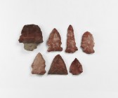 Stone Age Arrowhead Group
1st millennium BC. A mixed group of knapped arrowheads including types with waisted tang and triangular 'war points'. Cf. M...